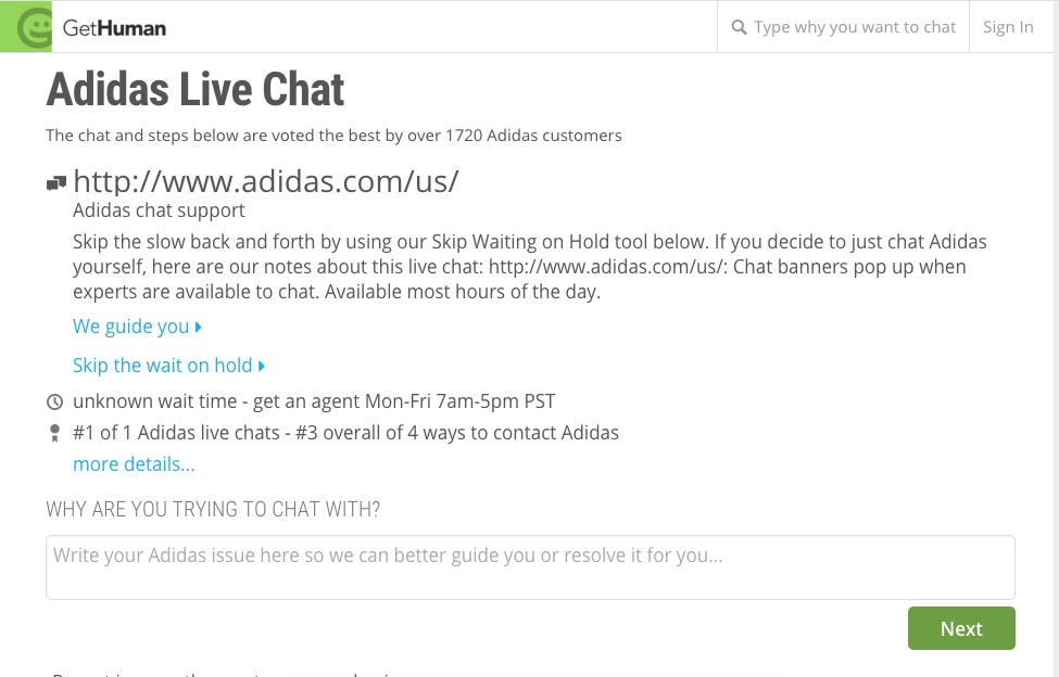 adidas support chat 